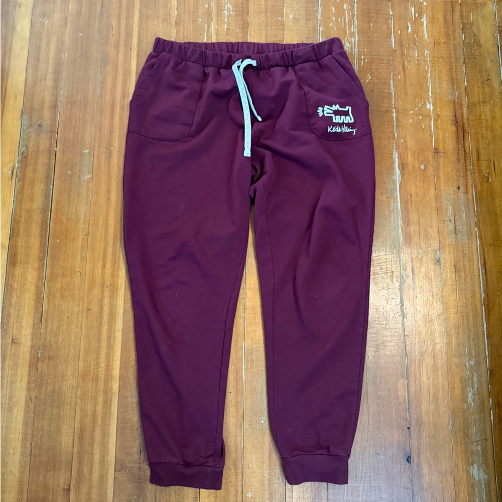 Keith Haring Maroon Joggers